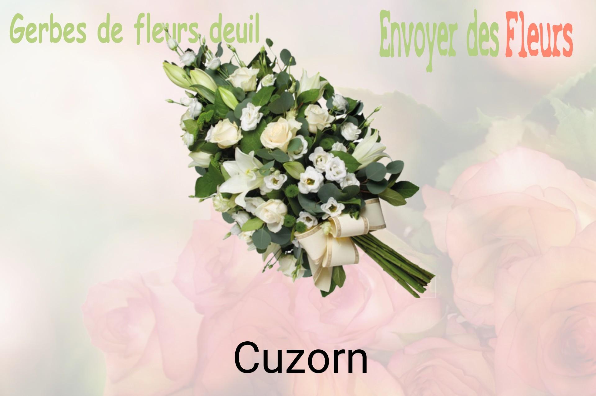 Gerbe de fleurs de deuil livrée à Cuzorn